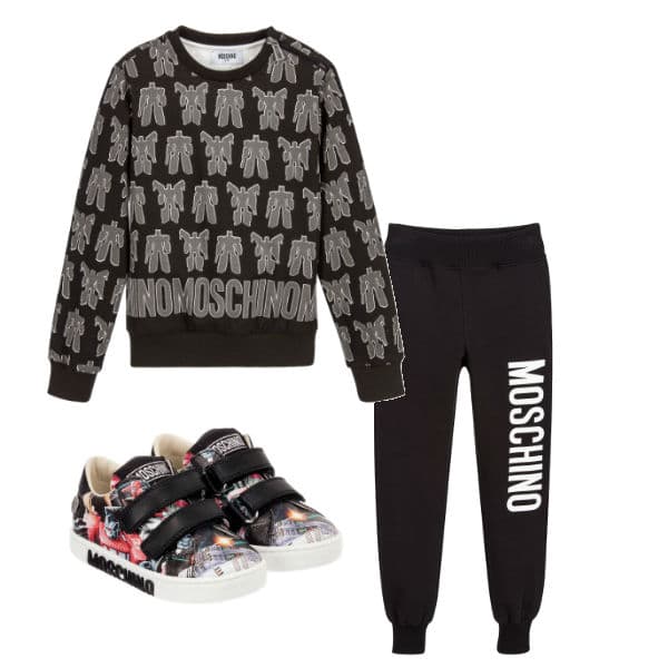 Moschino Kids Boys Black Transformers Outfit FW17
