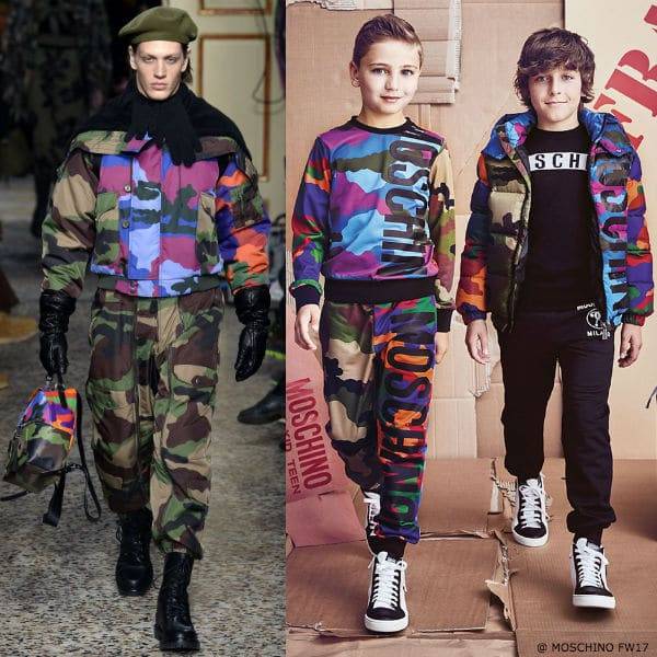 MOSCHINO KID-TEEN Boys Camouflage Outfit
