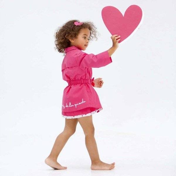 Shop Look AGATHA RUIZ DE LA PRADA Girls Pink Trench Coat with Heart Buttons