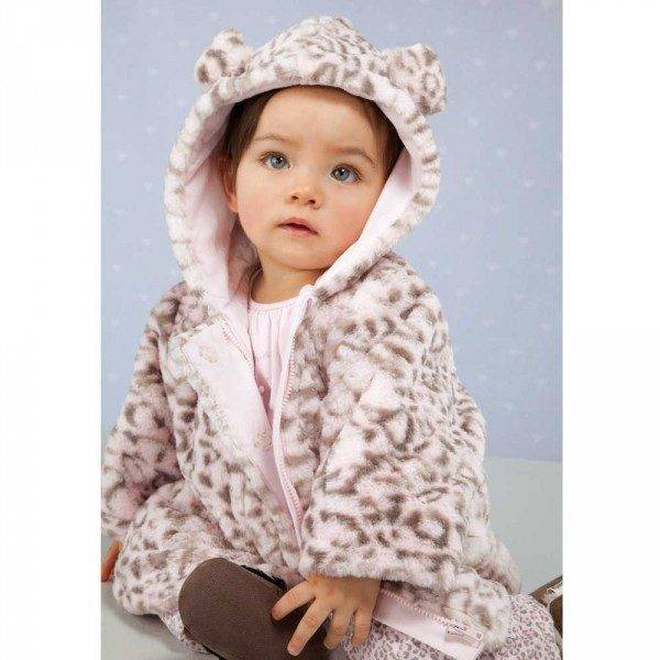 shop look ABSORBA Pink Fur Leopard Pram Coat