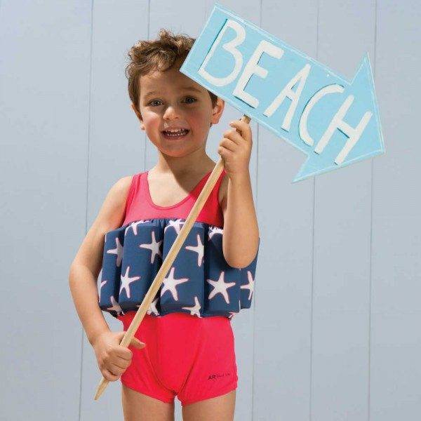 shop look ARCHIMEDE Boys Red & Starfish 'Learn To Swim' Float Suit