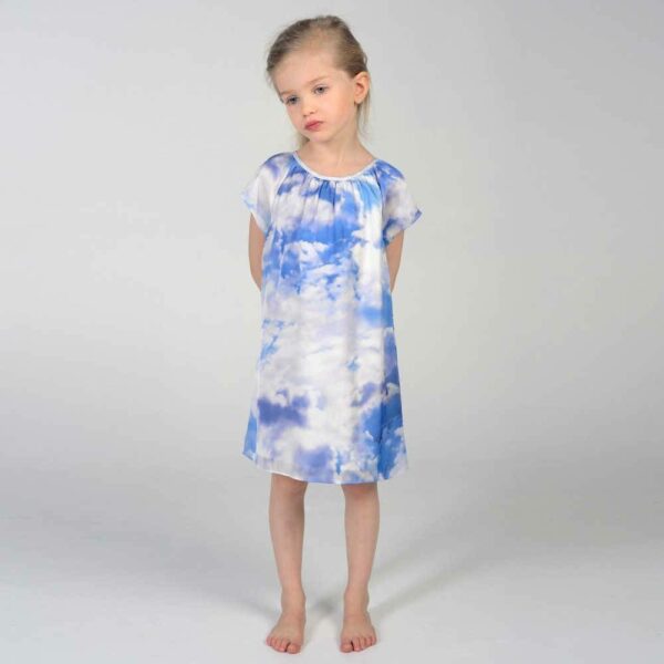 shop look CHARABIA Blue Cloud Print Shift Dress