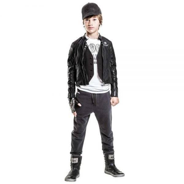Diesel Kids Boys Mini Me Black Biker Style Short Jacket