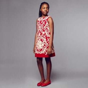 Dolce & Gabbana Girls Red & Ivory Spanish Embroidered Dress