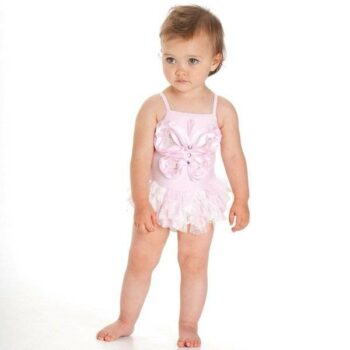 KATE MACK PINK BUTTERFLY SWIMSUIT WITH SEQUINS & JEWELS