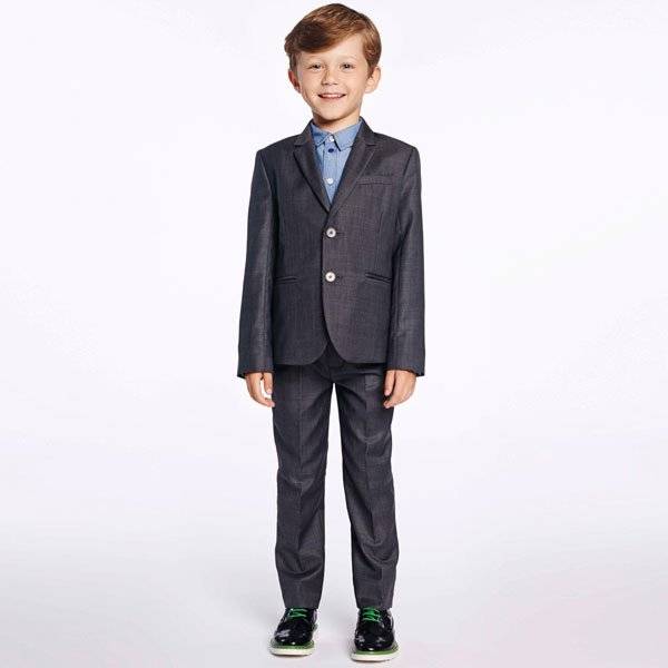Paul Smith Junior Boys Grey Silky Cotton Haffix Formal Suit
