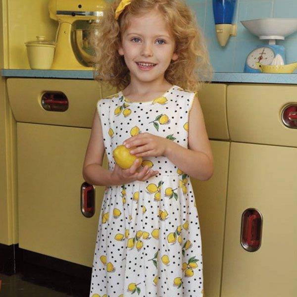 Rachel Riley Ivory Lemon Print Cotton Dress