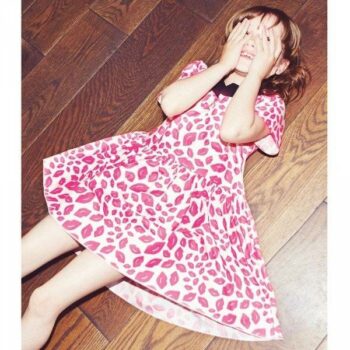 Sonia Rykiel Enfant Pink Cotton Dress with Lips