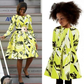 Kenzo Girls Lime Green Mini Me Dress Worn By Michelle Obama