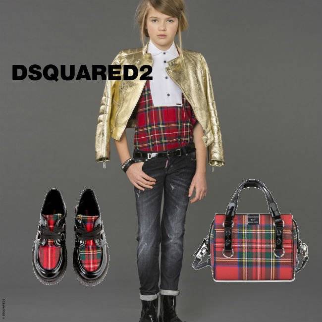 Dsquared2 Girls Gold Leather Jacket