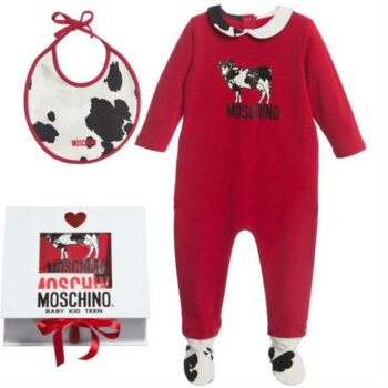 Moschino Red Cow Print Gift Set