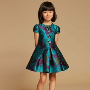 QUIS QUIS Teal Green & Purple Dress with Jewells