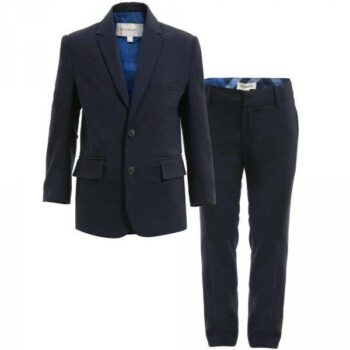 BURBERRY Boys Navy Blue Two Piece Wool Suit