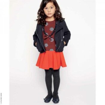 Little Marc Jacobs Girls Mini Me Red & Black Dress and Matching Necklace Look
