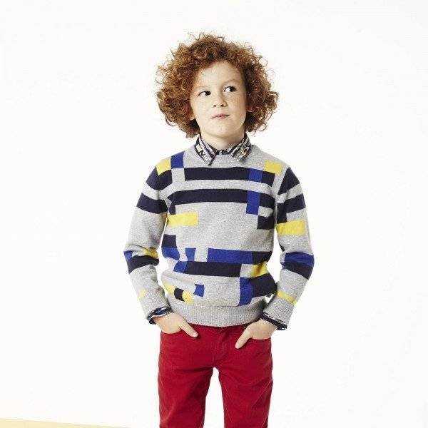 Paul Smith Junior Cotton Cashmere Grey Sweater & Red Pants