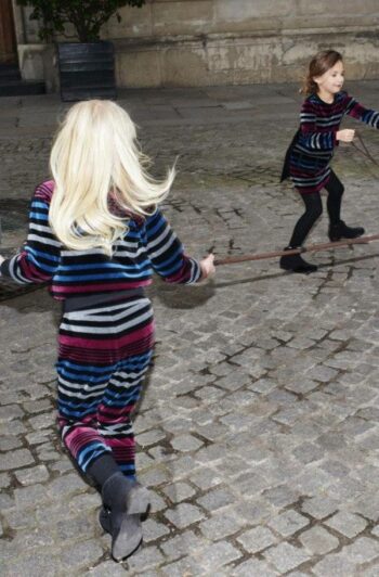 sonia rykiel enfant fw15 velour striped outfit