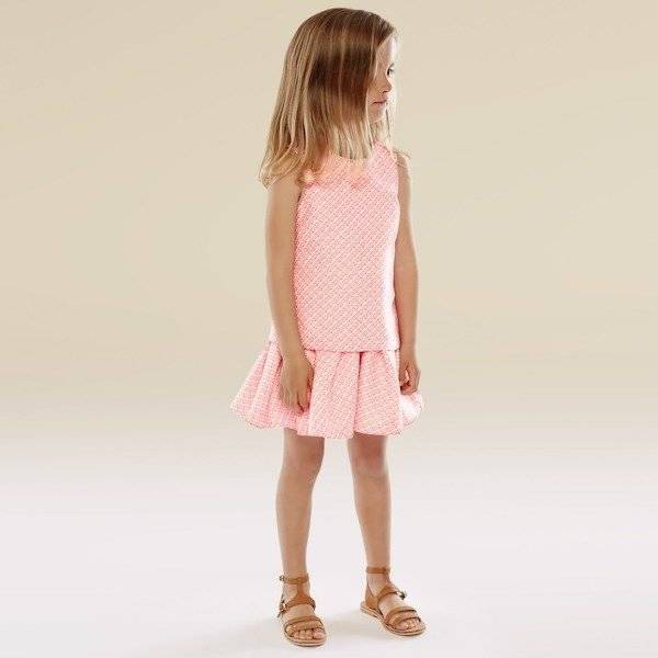 CHLOE-Pink-Cotton-Tweed-Layered-Dress