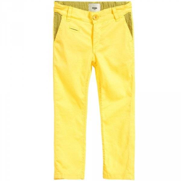 FENDI Boys Blue Chambray 'Monster' Shirt & Yellow Pants