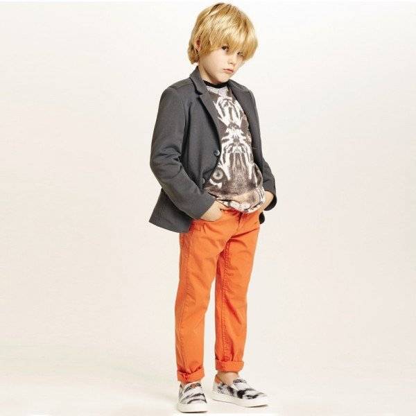 ROBERTO CAVALLI Boys Grey Blazer Orange Pants & Tiger T-shirt