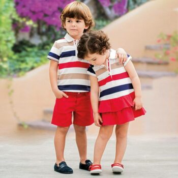 Tutto Piccolo Kids Striped Cotton Piqué Polo Dress