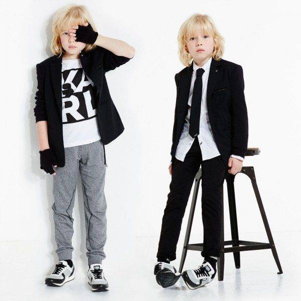 Karl Lagerfeld Kids Boys Rock Chic Blazer and Tie