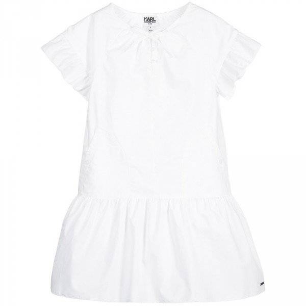 KARL LAGERFELD KIDS White 'Karl Trends' Cotton Poplin Dress & Rock ...