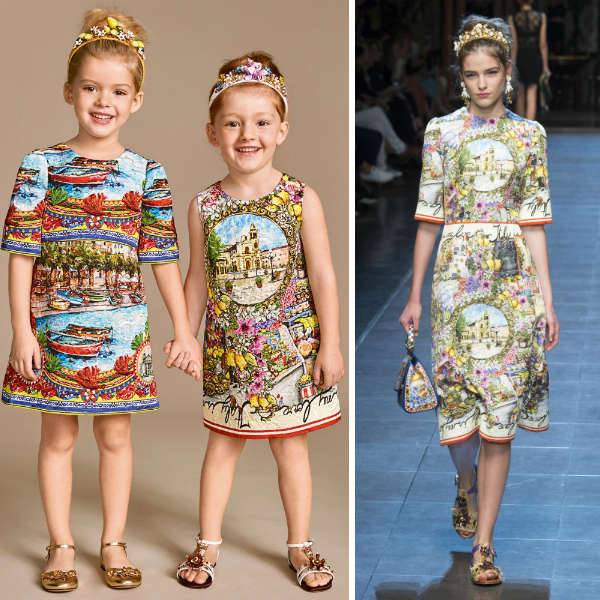 DOLCE & GABBANA Girls Mini Me Colorful Italy is My Love Dress