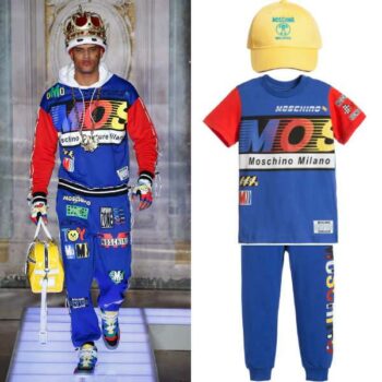 Moschino Boys Mini Me Blue & White Formula 1 Racing Outfit