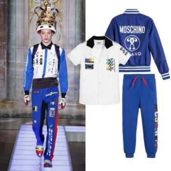 Moschino Boys Mini Me Blue & White Formula 1 Racing Outfit