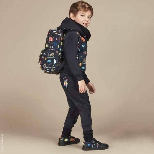 Dolce Gabbana Boys Blue Illustrated Back to school Outfit