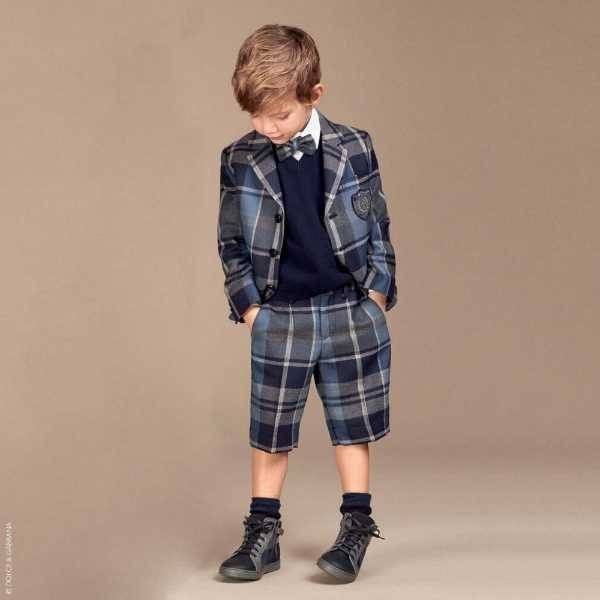 Dolce Gabbana Boys Blue Wool Back to School Jacket