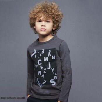 Little Marc Jacobs Boys Grey Logo T-shirt