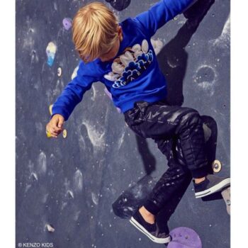 LIMITED EDITION BY KENZO Boys Blue Tiger & Embroidered Blossom Sweatshirt & Black Tiger Pants
