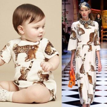 DOLCE & GABBANA Baby Girls Mini Me Brocade Cat Dress
