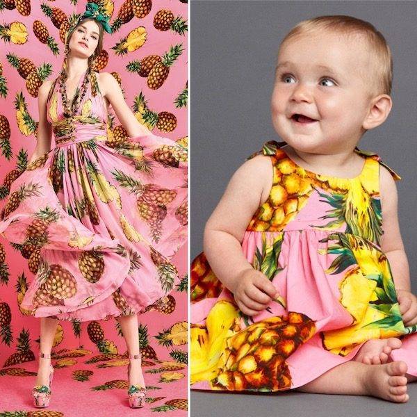 DOLCE & GABBANA Baby Girls Mini Me Pink Pineapple Dress
