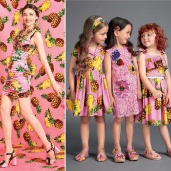DOLCE & GABBANA Girls Mini Me Pink Pineapple Print Outfit