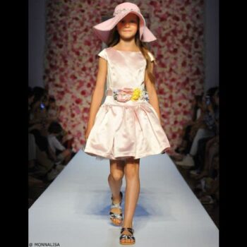 MONNALISA CHIC Girls Pink Satin Dress
