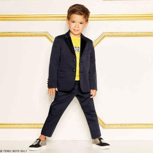Fendi Boys Navy Blue Two Piece Special Occasion Suit