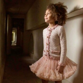 ANGEL'S FACE Girls Pink Knitted Jacket Pink Tulle Skirt