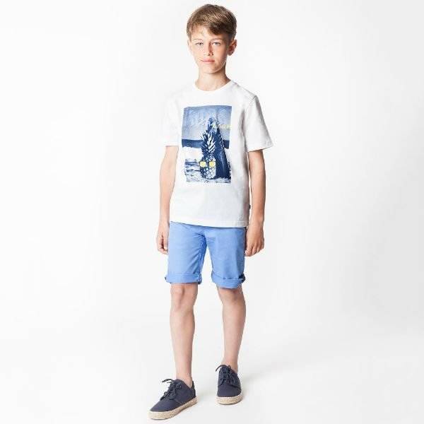 BOSS White Surf Pineapple T-Shirt and Blue Shorts for Spring Summer 2018