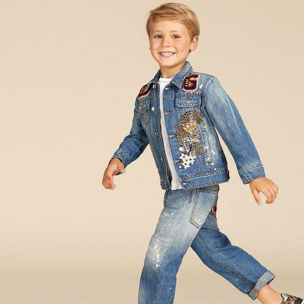 Dolce Gabbana Junior Boys King Tiger Denim Jacket & Jeans for Summer 2018