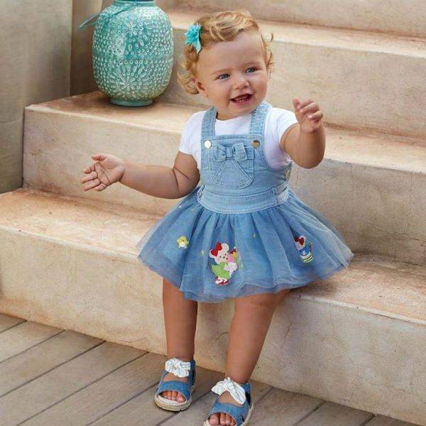 MAYORAL Baby Girl Blue Pinafore Outfit Spring Summer 2018