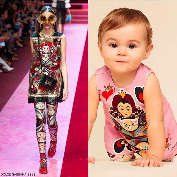 DOLCE & GABBANA Baby Girl Mini Me Queen of Hearts Dress Set SS18
