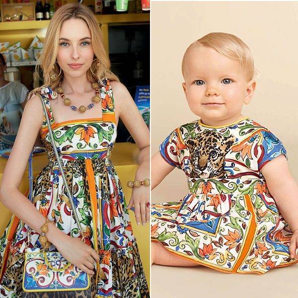 DOLCE & GABBANA Baby Girl Mondello Majolica Tiger Mini Me Dress