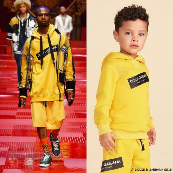 DOLCE & GABBANA Boys Yellow Mini Me Logo Sweatshirt & Shorts