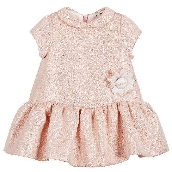 FENDI Baby Girls Pink Glitter Dress