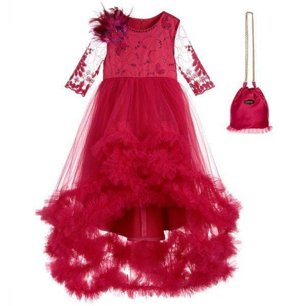 JUNONA Pink Full Length Dress & Bag