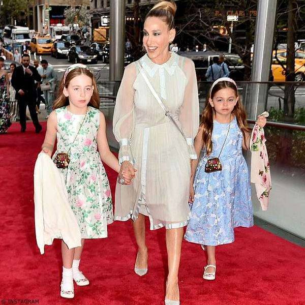 Sarah Jessica Parker Twin Daughter Tabitha and Marion Rachel Riley Dresses New York City Ballet's Spring Gala Red Carpet