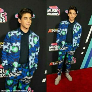 Brandon Rossel Radio Disney Music Awards Kenzo Boys Jungle Splash Print Sweatshirt Sweatpants
