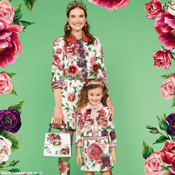 DOLCE & GABBANA Girls Romantic Peony Floral Shirt & Skirt